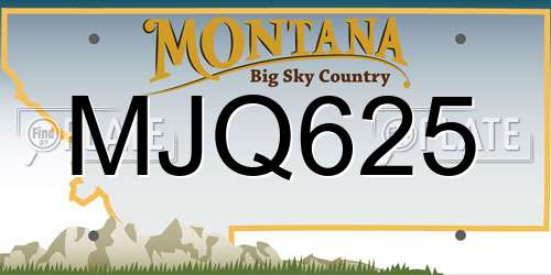 MJQ625 Montana License Plate