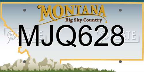 MJQ628 Montana License Plate