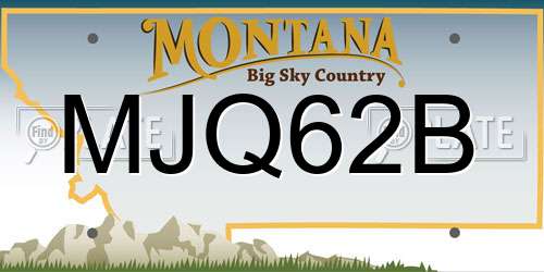 MJQ62B Montana License Plate