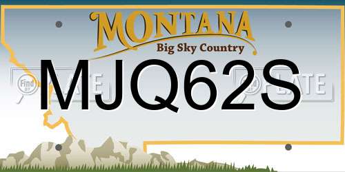 MJQ62S Montana License Plate