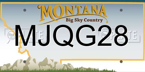 MJQG28 Montana License Plate