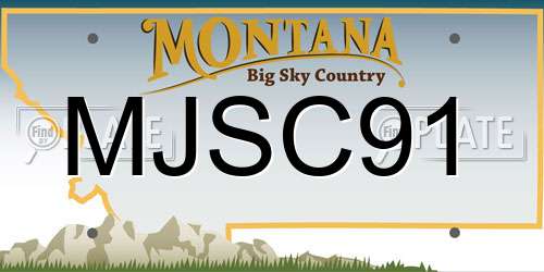MJSC91 Montana License Plate
