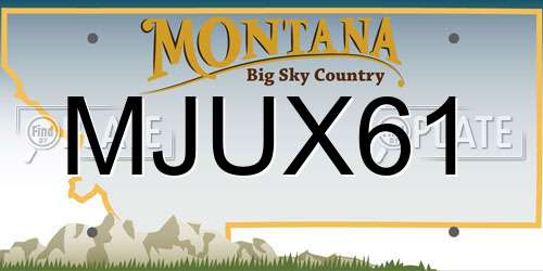 MJUX61 Montana License Plate