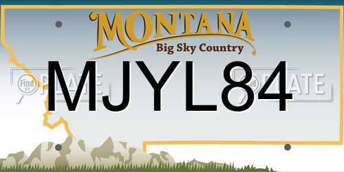 MJYL84 Montana License Plate