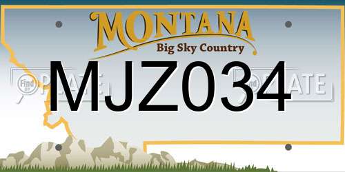 MJZ034 Montana License Plate