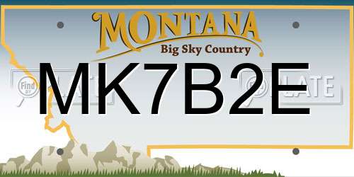 MK7B2E Montana License Plate