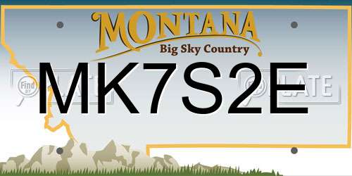 MK7S2E Montana License Plate