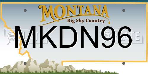 MKDN96 Montana License Plate