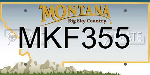 MKF355 Montana License Plate