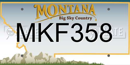 MKF358 Montana License Plate
