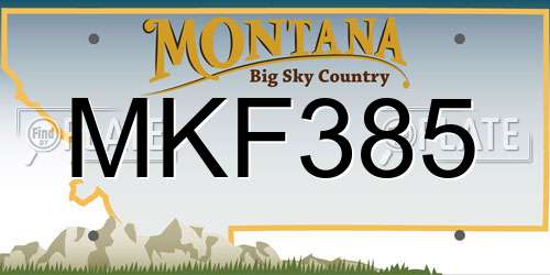 MKF385 Montana License Plate