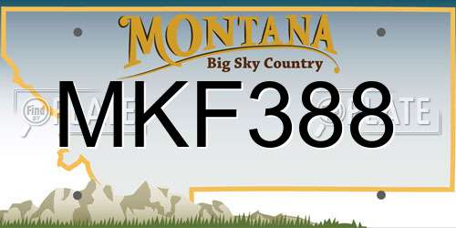 MKF388 Montana License Plate
