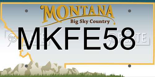 MKFE58 Montana License Plate