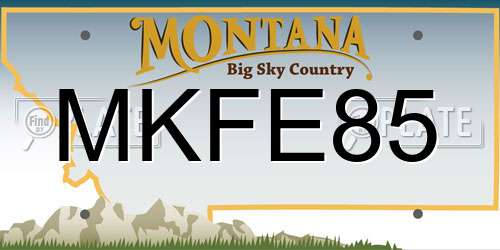 MKFE85 Montana License Plate