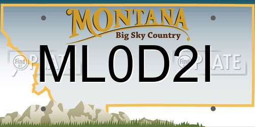ML0D2I Montana License Plate