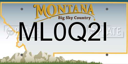 ML0Q2I Montana License Plate