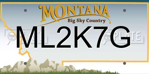 ML2K7G Montana License Plate