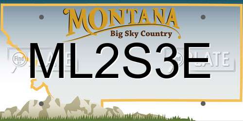 ML2S3E Montana License Plate