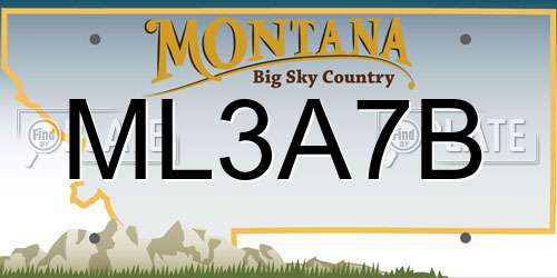 ML3A7B Montana License Plate