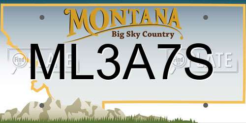 ML3A7S Montana License Plate