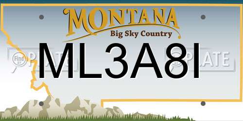 ML3A8I Montana License Plate