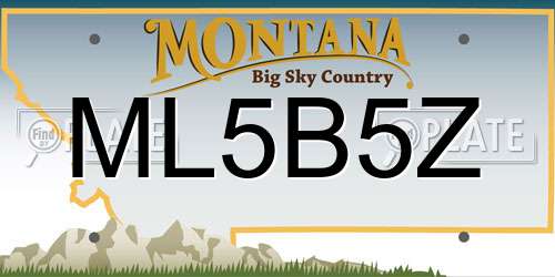 ML5B5Z Montana License Plate