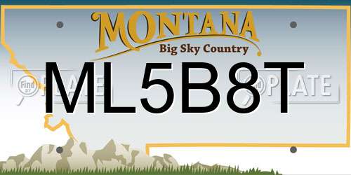 ML5B8T Montana License Plate