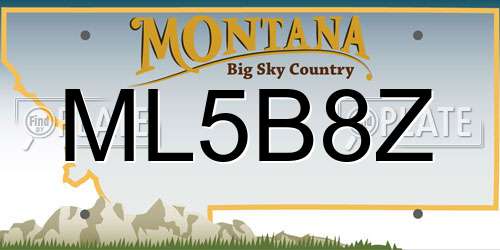 ML5B8Z Montana License Plate