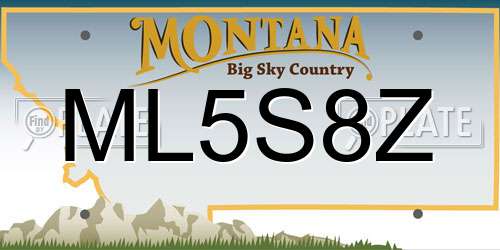 ML5S8Z Montana License Plate