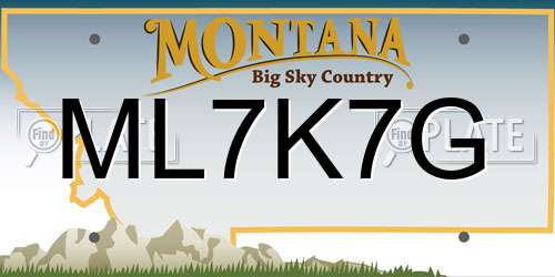ML7K7G Montana License Plate