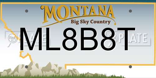 ML8B8T Montana License Plate
