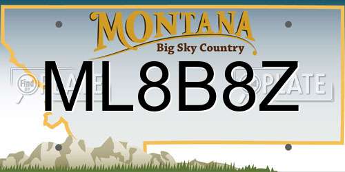 ML8B8Z Montana License Plate