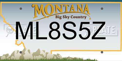 ML8S5Z Montana License Plate