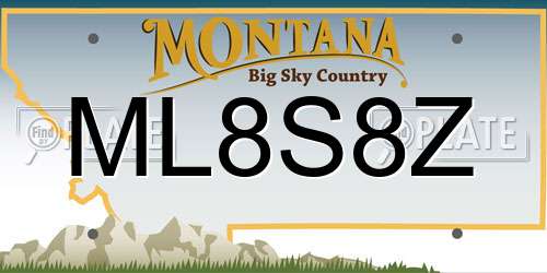 ML8S8Z Montana License Plate