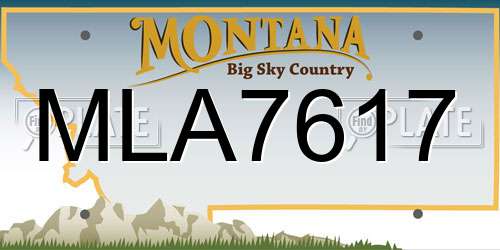 MLA7617 Montana License Plate