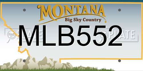 MLB552 Montana License Plate