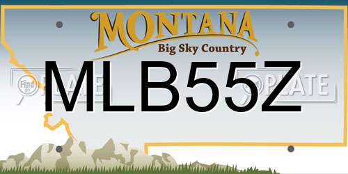 MLB55Z Montana License Plate