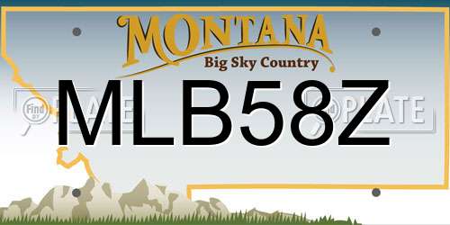 MLB58Z Montana License Plate