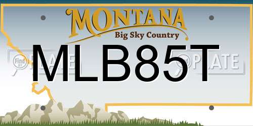 MLB85T Montana License Plate