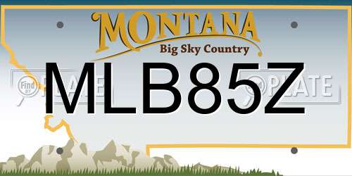 MLB85Z Montana License Plate