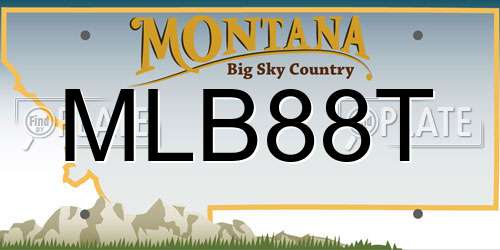 MLB88T Montana License Plate