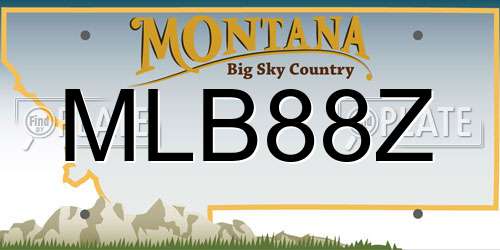 MLB88Z Montana License Plate
