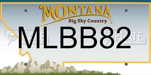 MLBB82 Montana License Plate