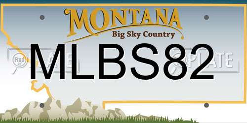 MLBS82 Montana License Plate