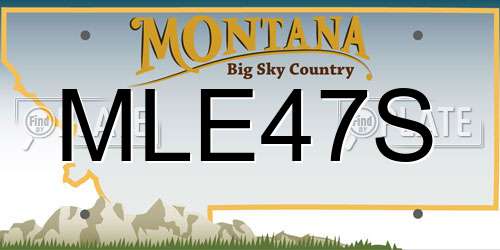 MLE47S Montana License Plate