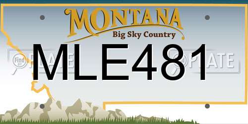 MLE481 Montana License Plate