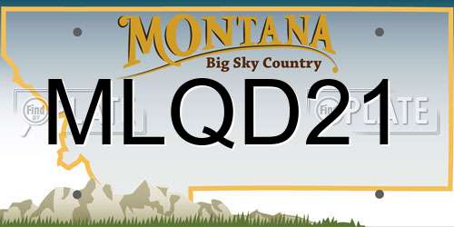 MLQD21 Montana License Plate