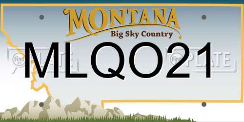 MLQO21 Montana License Plate