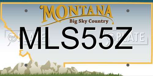 MLS55Z Montana License Plate
