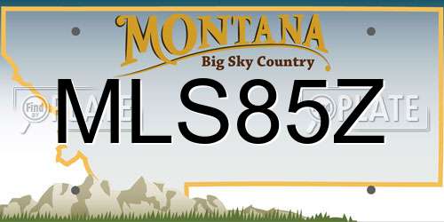 MLS85Z Montana License Plate